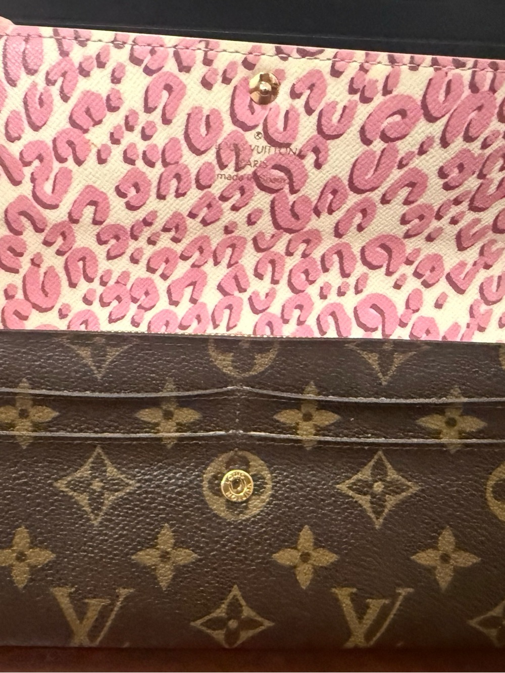 Louis Vuitton limited edition Monogram leopard Portefeuille Sarah wallet